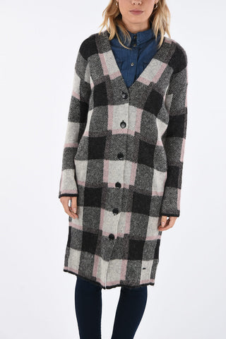 ARMANI JEANS Checked Maxi Cardigan