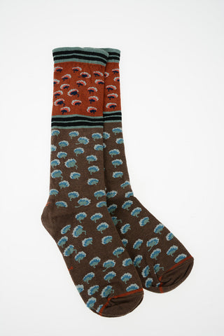 Sz 35-40 Multicolor Patterned Stretch Socks