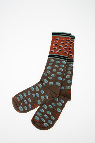 Sz 35-40 Multicolor Patterned Stretch Socks