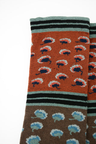 Sz 35-40 Multicolor Patterned Stretch Socks