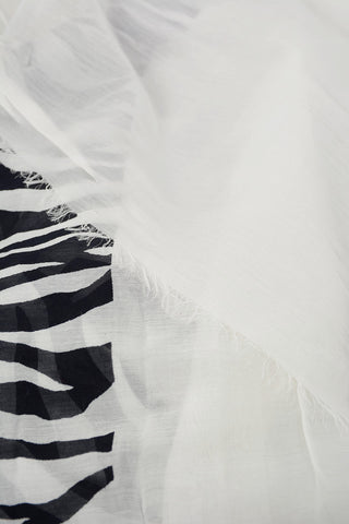 Silk and Cotton Zebra Printed Foulard