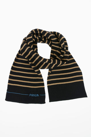 170x18cm Wool Striped Scarf