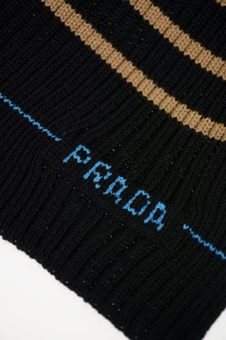170x18cm Wool Striped Scarf
