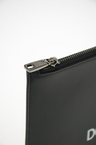 Pochette NECESSAIRE in Pelle con Logo Stampato