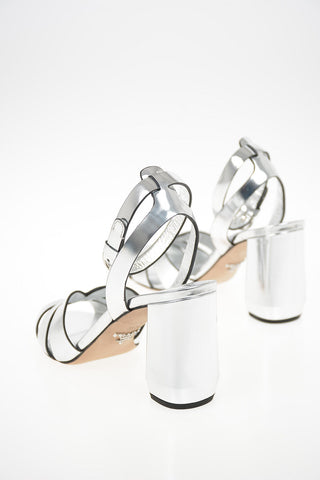 Metallic Leather Sandals 9cm