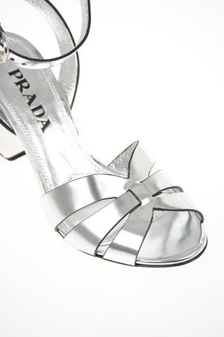 Metallic Leather Sandals 9cm