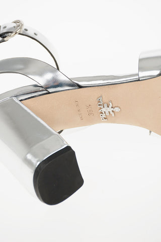 Metallic Leather Sandals 9cm