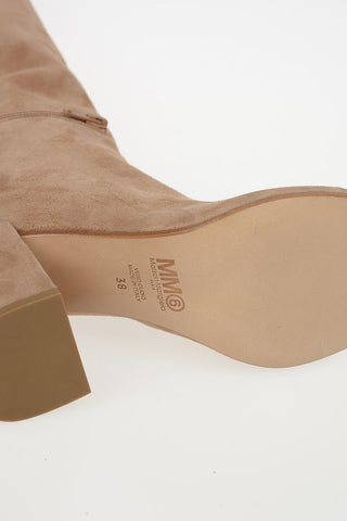 MM6 Suede Cut Out Over the Knee Boots 9cm