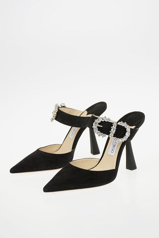 Suede SMOKEY Mules with Jewel Buckle 10cm