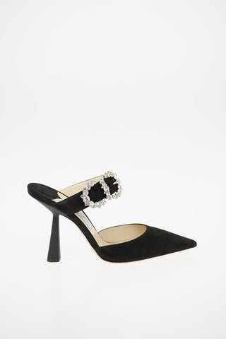 Suede SMOKEY Mules with Jewel Buckle 10cm