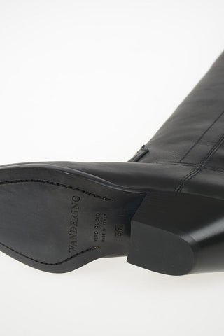 Stivali Texan Pull On  in Pelle Sopra al Ginocchio 4.5cm