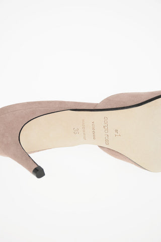 Suede Mules SR1 with Jewel Details 7.5cm