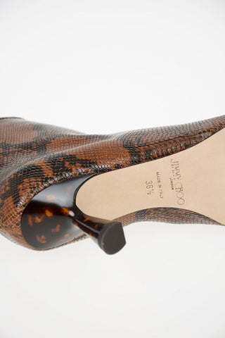 Stivaletti KIX in Pelle Stampa Serpente 6.5cm