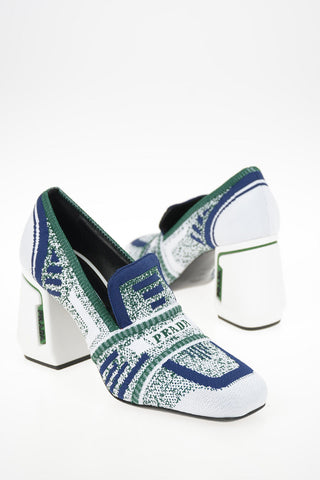 Stretchy Fabric Square Toe Pumps 9cm