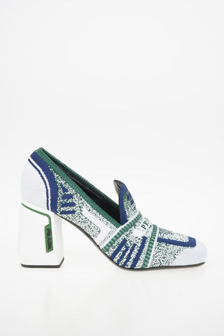 Stretchy Fabric Square Toe Pumps 9cm
