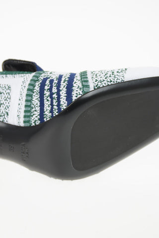Stretchy Fabric Square Toe Pumps 9cm