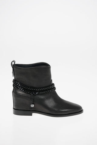 Leather BROOKE Biker Booties with Inner Platfrom 8cm