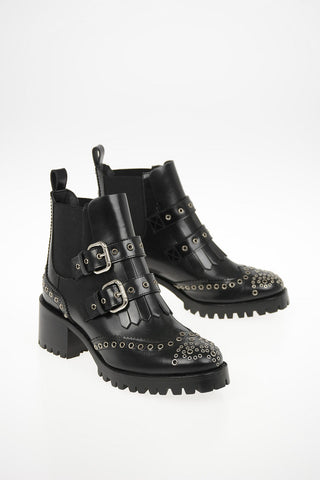 Studded Leather Chelsea Boots 5cm