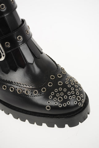 Studded Leather Chelsea Boots 5cm