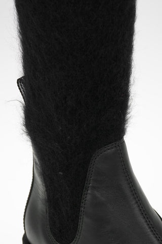 Sock Boots con Dettagli in Pelle