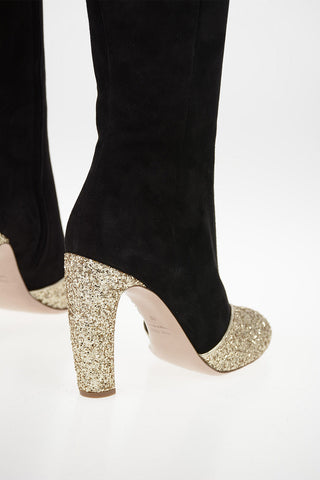 Suede Boots with Glittery Details 11cm