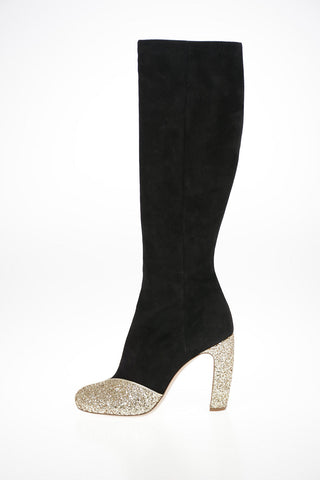 Suede Boots with Glittery Details 11cm