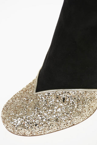 Suede Boots with Glittery Details 11cm