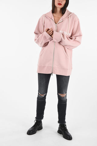Cotton oversized hoodie sweatshirt with frontal pockets