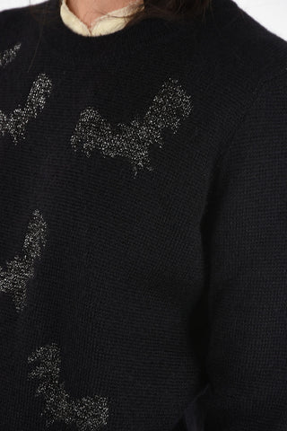 crew-neck sweater with Lurex Embroideries