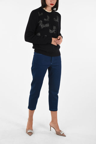 crew-neck sweater with Lurex Embroideries