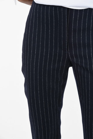 bengal striped high-rise boot cut wool pants