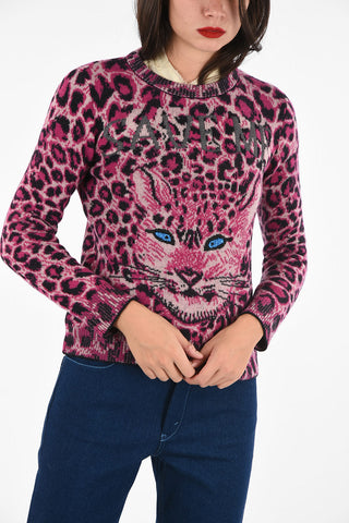 Animal Printed SAVE ME Crewneck Sweater