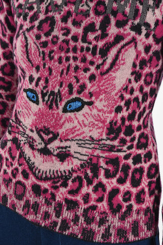 Animal Printed SAVE ME Crewneck Sweater