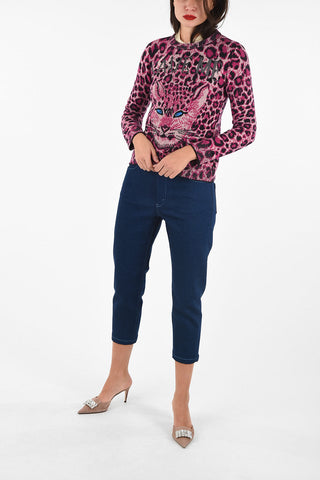 Animal Printed SAVE ME Crewneck Sweater
