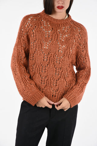 cable knit crew-neck sweater