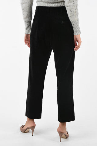 Velvet high waist pants