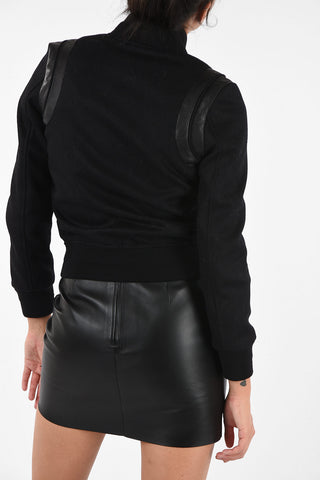  varsity jacket with lambskin details