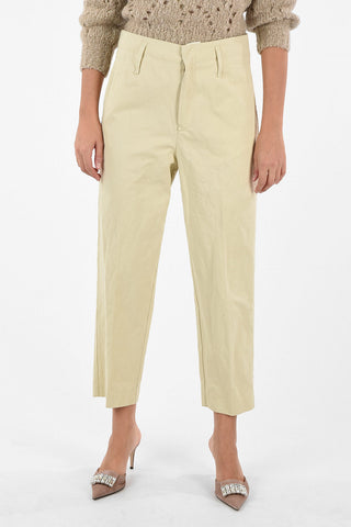 Pantaloni crop vita alta 