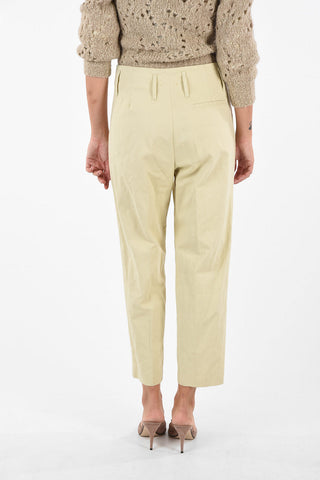 Pantaloni crop vita alta 