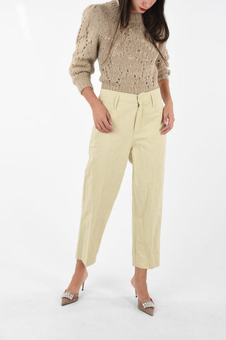 Pantaloni crop vita alta 