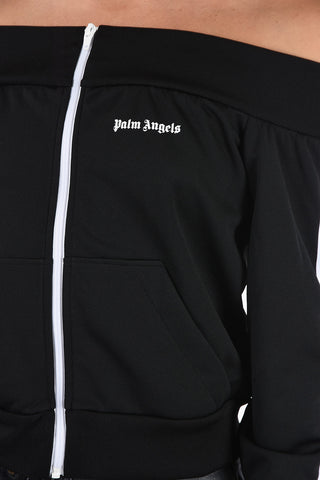 Full Zip Off Shoulder Sweatshirt
