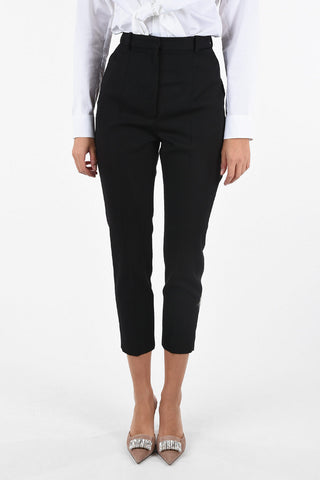 high-rise wool pants