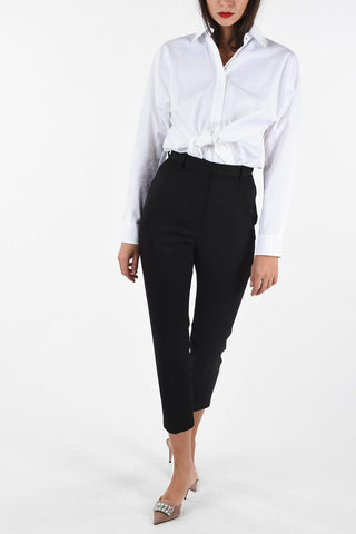 high-rise wool pants