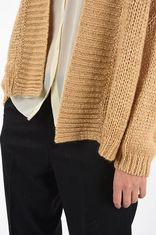 ¾ sleeve open front cardigan