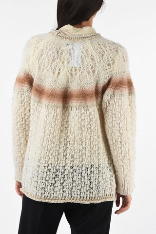 crochet crew-neck sweater