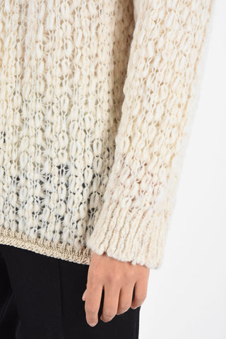 crochet crew-neck sweater