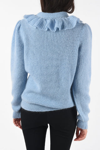 Crewneck Sweater with Ruffles