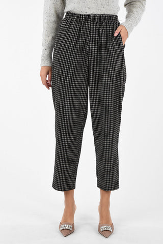 shephard's check high-rise pants