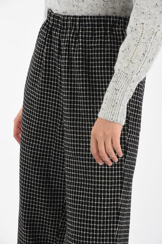 shephard's check high-rise pants
