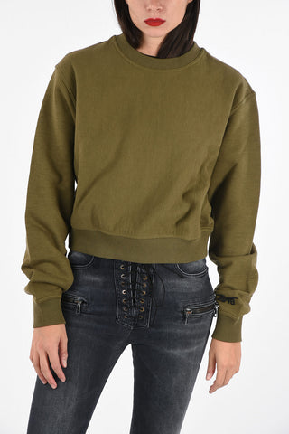 VICTORIA BECKHAM  Cotton crew-neck cropped sweatshirt